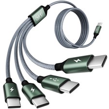 USBC to Cable, 4 in 1 USB C Multi Charging Cable 1Pack_5FT, Grey-green picture