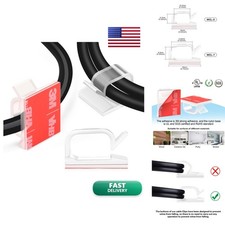 XHF 60PCS 5/8 Clear Adhesive Cable Wire Wall Light Clips Holder picture
