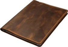 Genuine Leather Folio Case, Leather Book Folio W/Pen Holder Cover for Paper Pro picture