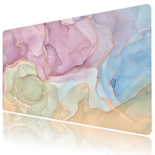 Pastel Marble Mouse Pad Pink and Blue Desk Mat for Keyboard and Mouse Desk Pad picture