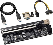 25 X Riser V009S-PLUS USB 3.0 PCI-E 1X to 16X Adaptor 6PIN 8 Capacitors picture