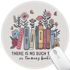 Book Floral Round Mouse Pad, Small Cute Mousepad for Office Desk picture