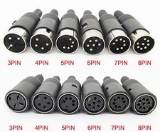 2pcs DIN Plug Male Jack Female Connector with Black ABS Plastic Handle 3pin-8pin picture