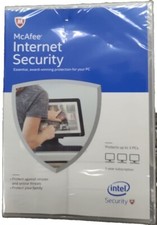NEW McAfee Internet Security 2015 - 3 PCs 1 Year protection NEW SEALED picture