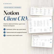 Notion CRM Template Client Tracker Sales Pipeline Dashboard Freelancer Agency picture