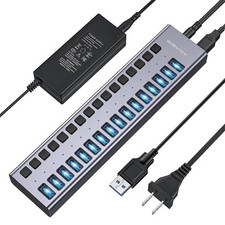 Acasis USB 3.1 Hub 10Gbps 16 Port On/Off Switch with AC Power Adapter for Laptop picture