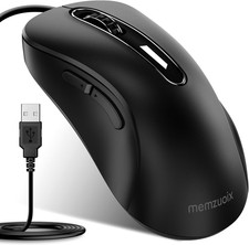 memzuoix Wired Mouse, USB Computer Mouse 1400 DPI Mobile Optical Mouse Ergonomic picture
