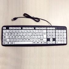 Large Print Computer Keyboard High Contrast Big Print Letter for Senior picture