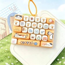 26-Key Clicker Fidget Keychain Anti Stress Keyboard Keycap Toy picture