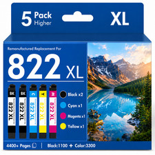 Replacement 822xl-5PK Workforce Pro WF-4720 WF-4730 WF-4740 EC-4020 EC-4 picture