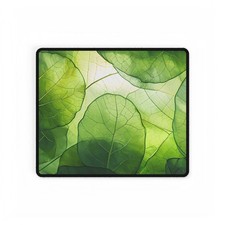 Green Leaf Pattern Desk Mat | Botanical Mouse Pad picture