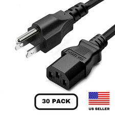 LOT AC 3 Prong Power Cord 15FT 10A 125V Premium Cable Electric Device NEMA 5-15P picture
