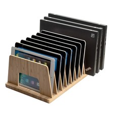 Bamboo Device Organizer for Smartphones, Tablets and Laptops, 10 Slots picture