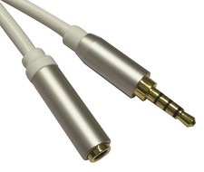 2ft Metal Shell 3.5mm 4 Conductor TRRS/3 Band + Mic/Video EXTENSION Cable picture