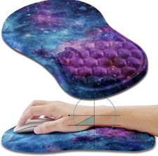 Galaxy Mouse Pad with Wrist Rest Support Memory Foam Non-Slip Mouse Pad Mat picture