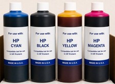 4 x COMPATIBLE UNIVERSAL BULK INK FOR HP SMART TANK PRINTERS (C-Y-M-K) (4,000ML) picture