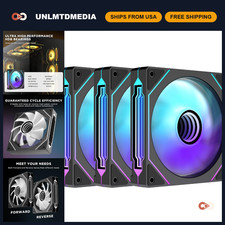 120mm ARGB Reverse Case Fans - Infinity Mirror RGB Light, 800-1800RPM, 3-Pack picture
