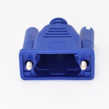 50pcs D-Sub Hood Cover Case For 9pin 2 Row or 15pin 3 Row One Piece Moulded Blue picture