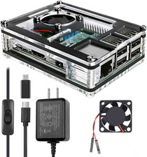 Case for Raspberry Pi 3 with Fan 5V 3A Power Supply 3Pcs Heatsinks picture