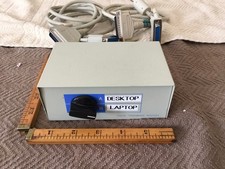 Vintage 2 Device Data Transfer Switch A/B with Two 25 Pin Connector Cables picture