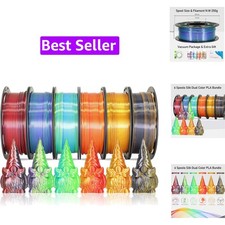 6 Spools Bicolor Dual Color 1.75mm 3D Printer Filament Bundle, 3D Printing Si... picture