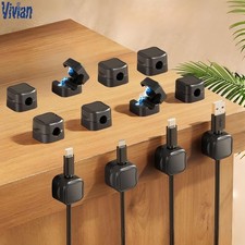6Pcs Magnetic Cable Clips Spring Cord Organizer Holder Desk  Cord Holder picture