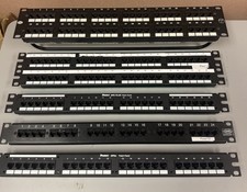 5x Rackmount Network Patch Panels 24-Port 48-Port Panduit Hubbell Shaxon Cat5e picture