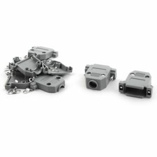 DIY Serial D-Sub DB15 Connector Kit Plastic Hoods Shell Gray 5pcs w Screws picture