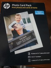 2 Hp Photo Card Pack 5x7 And 4X6 Glossy Photo Paper And Envelopes-Bent Package picture