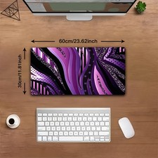 Printed Design – Non-Textured Purple Glitter Swirl Desk Mat Gaming Mouse Pad, picture