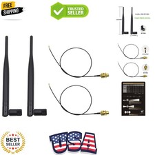 2 x 2.4GHz 6dBi Indoor Omni-Directional WiFi Antenna 802.11n/b/g RP-SMA Femal... picture