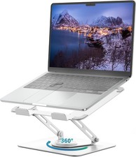 Laptop Stand for Desk with 360° Rotating Base, Multi-Angle Adjustable Laptop ... picture