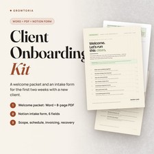Client Onboarding Welcome Packet Template Word PDF Notion Intake Form Agency picture