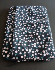 Kate Spade Blue  Floral  Zip Up Laptop Sleeve Case Outside Pocket picture