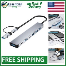 Sleek Aluminum 7-in-1 USB Hub with High-Speed Data Transfer - Portable Design picture