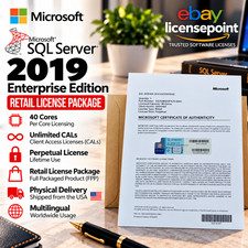 Microsoft SQL Server 2019 Enterprise 40 Core Unlimited CAL Retail License FPP picture