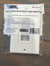 Vanco - Decor Style Brush Bulk Cable Wall Plate - White 120817X picture