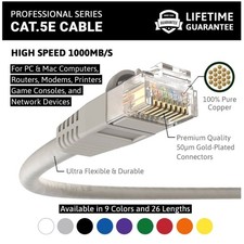 Gray Ethernet Cable UTP 7FT 10 Pack - High-Speed Performance picture