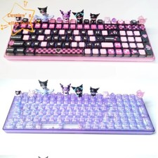Kuromi Mechanical Keyboard 100 Keys Wireless Bluetooth Transparent Translucent picture