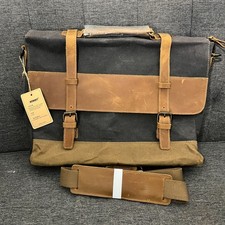 Newhey Messenger Bag Canvas Leather Computer Laptop Bag NWT picture