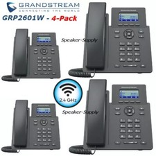 4 Grandstream GRP2601W 2-Line 2 SIP Office Phone 2.4GHz WiFi Bundle Lot picture