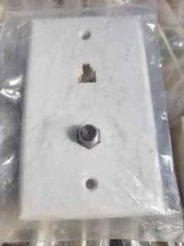 2 Port Coax & Ethernet CAT5e / RJ45 Wall Plate- New - See Photos picture