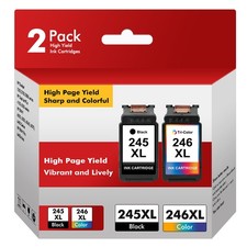 2Pack PG-245XL CL-246XL Ink Cartridge for Canon PIXMA MG2420 MG2520 MG2522 picture