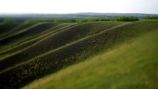 Landscape blurred grass hills tilt shift field Custom Gaming Mat Desk picture