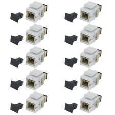 10 Pcs SC UPC Fiber Optic Simplex Multi Mode Keystone Jack Coupler Snap In Ivory picture
