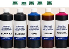 5 x COMPATIBLE BULK INK REFILL FOR Memjet VIP COLOR 660 / VP 750 C-Y-M-K-K +CHIP picture