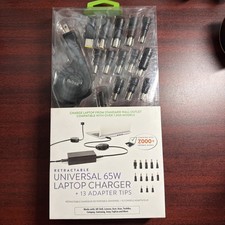 ReTrak 65W Retractable Universal Laptop Charger for Acer, Asus, Lenovo, Dell, HP picture