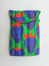 BAGGU Puffy Laptop Sleeve 13 Inch Electric Strawberry Cobalt Blue Quilted Case picture