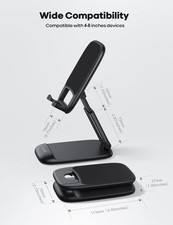 Adjustable Phone Stand Lamicall Foldable Portable Height Angle Desk Black Pro picture