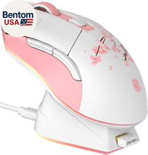 Sakura Pink Wireless Gaming Mouse with Charging Dock Rechargeable RGB,12K DPI,6 picture